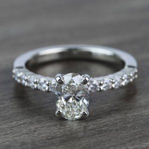 1.10 Ct Oval Cut Moissanite Engagement Ring